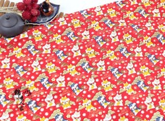 DIY Japanese Fabric Cotton Shiba Inu Kimono Curtain Craft Cloth Animals Printed