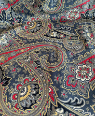 French General RARE OOP “Roue Indienne” Blue Paisley Cotton Fabric #13680 – 1 Yd