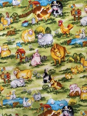 Playroom R&R Fashion Fabrics Vintage Farm Animals Baby 4 Yards