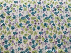 Fabric Blue And Purple Flower Cotton Blend 42” x 36”216