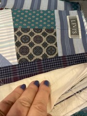 Precut/sewn W Backing Fabric Patch Squares Multicolor 8.5×8.5” & 7 Plain Cream