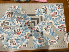 VTG Hollie Hobby Patriotic color blue fabric scrap bundle