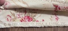 Vintage 1996 Amadeus Floral Cotton Fabric 54”x204” Shabby Chic Roses Cottagecore
