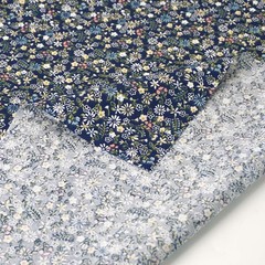 Mililanyo 8pcs 18x22inch Cotton Fabric Fat Quarters Daisy Design Dark Blue