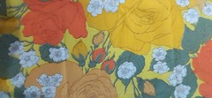 1970s Vtg. Fabric 1 3/8 Yards *Yellow/Orange Rose Allover Lg. BOHO Print *Cotton