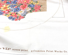 American Wildflower Basket Pillow Panel Set Fabric Cranston Print Works Flower