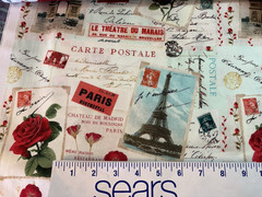 Paris Cream Timeless Treasures Fabric Collage Postcard Travel Rose choice