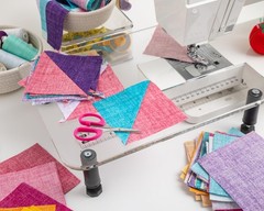 Beginner Lap Throw Quilt Kit 40.5×56.5 Inch HalfSquare Triangle Rainbow