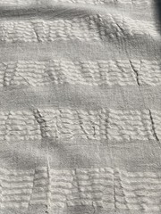 Ivory Unbleached Neutral Organic Cotton Fabric By 2 Meters, Wide Width W/Stripes
