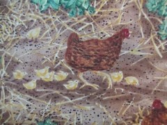 Fabric Red Rooster “What Came First” 7 Pc Sampler 5 Solid + Chicken & Nest $4.95