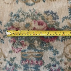Vintage Linen Blend Turkish Style Floral Rose Bouquet Urn Scroll Fabric 3ydx35”