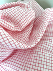 Mini Check Linen Cotton White Pink Lightweight 42″ x 88″ 2 + yds.