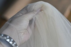 By Yard designer super transparent wedding mesh fabric bridal veil material