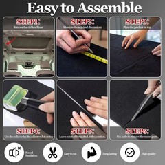Tegeme Self-Adhesive Automotive Headliner Fabric 36 x 60 36 x 60 Inch, Black