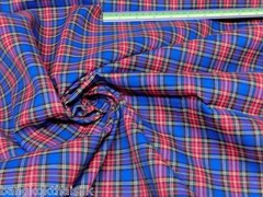 Blue Red Green Plaid Tartan Woven Cotton Fabric 44″W Drape Tablecloth Dress BTY