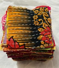 50pcs Kantha Fabric SNIPPET Pack-Kantha Scrap fabric-Scrap Junk Journal-Vintage