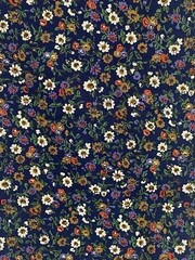 Vintage Floral Calico Quilt Fabric Print