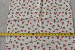 By 1/2 Yd, Peach Pink Green Floral on Cream Quilt Cotton, MMFAB, P1162