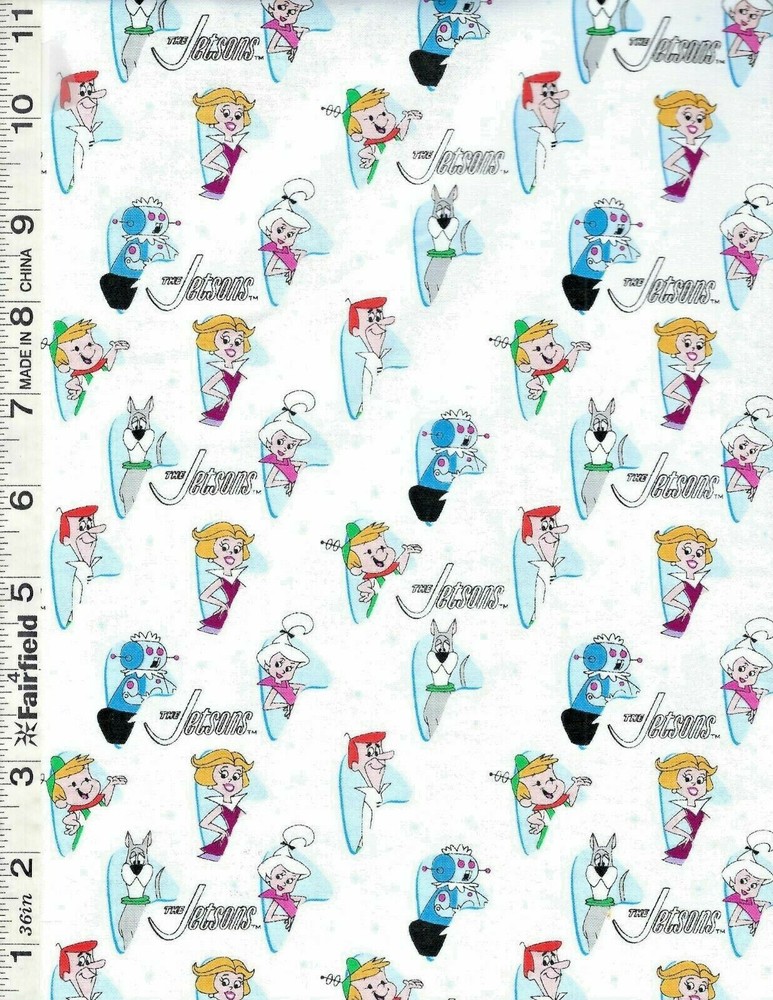 White Jetsons Characters by Camelot Fabrics bty