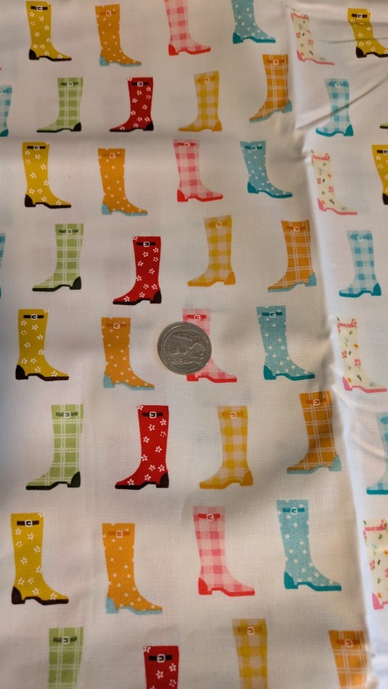Cotton Fabric With Boots Print By The Yard 44″ Wide Continuous Cut