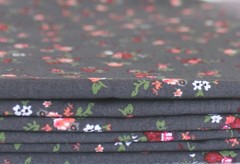 Vintage Charcoal Rose Ditsy Fabric 3 Yards Cotton Blend 49×108″ Cottage Floral