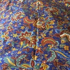 Fashion Fabric Cotton Multi Color . Brown Gold Blue Green Design 39”X41”