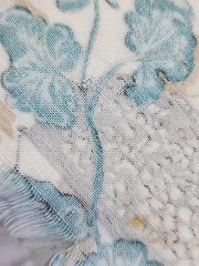 40s 50s Floral Motifs Cotton Fabric 36.5″w X 1.1yds Feedsack Style STAINED
