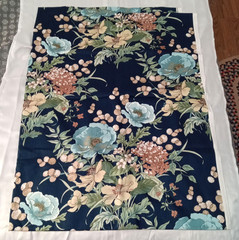 1979 floral fabric with dark blue background by House ‘n Home Fabric 2 yards