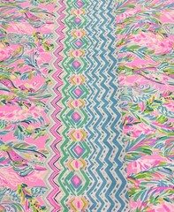 Lilly Pulitzer Dobby Cotton Fabric Multi Unicorn Of The Sea Engineered 41″ X 57″