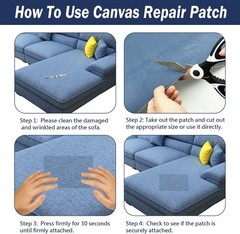 Lifenion Fabric Repair Patch, Self Adhesive 17X158 Inch, Canvas White