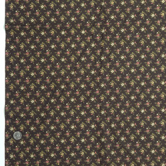 VTG Calico Ditsy Tiny Flowers Pink Cream Green On Brown Cotton Fabric BTY Granny