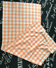 VTG 1.5 Yd 45X54 LIGHT ORANGE Classic LG Gingham Check Plaid Cotton QUILT FABRIC