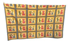 Vtg Sunbonnet Sue Cheater Quilt Fabric Panel 90”x 108”