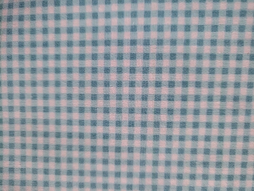 Vintage Timeless Treasures Turqoise Gingham Fabric 66 Inches Almost 2 Yards