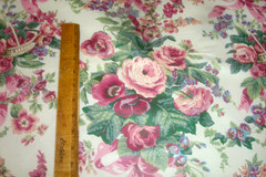 1 of 20 yds Waverly Chintz Fabric Seven Gables Rememberance Roses Upholstery 54″