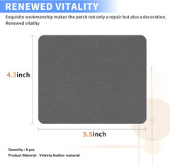 Sofa Fabric Repair Patch, 6 Piece Microfiber Patches, Self Adhesive