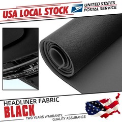 35″×60″ Black Knit Headliner Fabric with Foam Backing Mate Car Roof Upholstery
