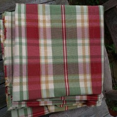 Multi White Red Green Fabrics Timeless Stripe Plaid 45″x2.5 Yards