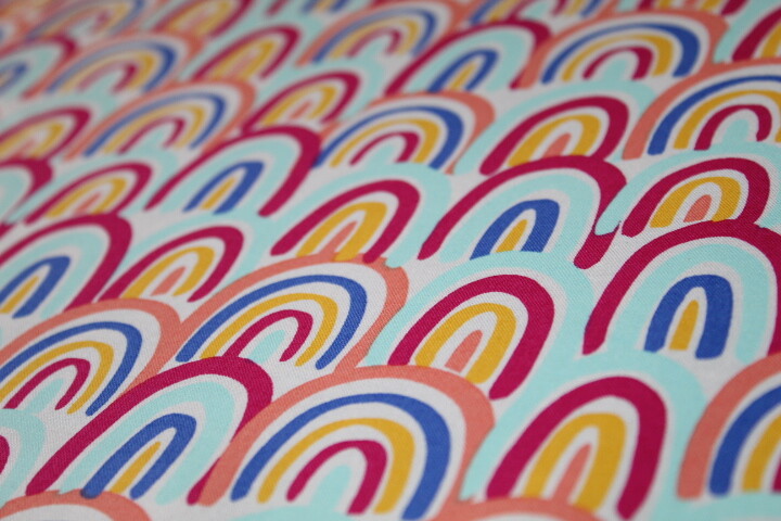 GIRL Girls Fabric Fat Quarter FQ {100% COTTON} Rainbows Rainbow Colorful HAPPY