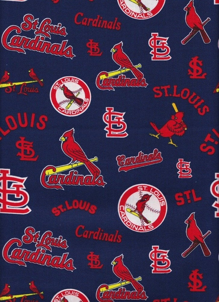 MLB ST. LOUIS CARDINALS BASEBALL BLUE Fabric 100% Cotton SEWING MATERIAL