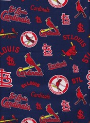 MLB ST. LOUIS CARDINALS BASEBALL BLUE Fabric 100% Cotton SEWING MATERIAL