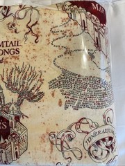 Harry Potter 4 yds Marauders Map Tan Cotton Camelot Fabric Wizarding World NWOT