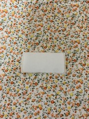 Vtg Floral Calico Print Fabric Dainty Orange And Yellow Flowers On White BTHY