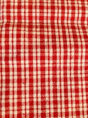 Red & White Small Plaid Homespun Cotton Fabric 1Y x 43″W