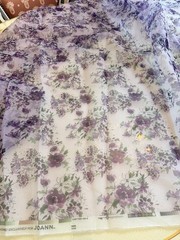 Floral Fabric 4pc Lot, Premium Tulle, Organza, 3D & Pleated Chiffon 8+Yds