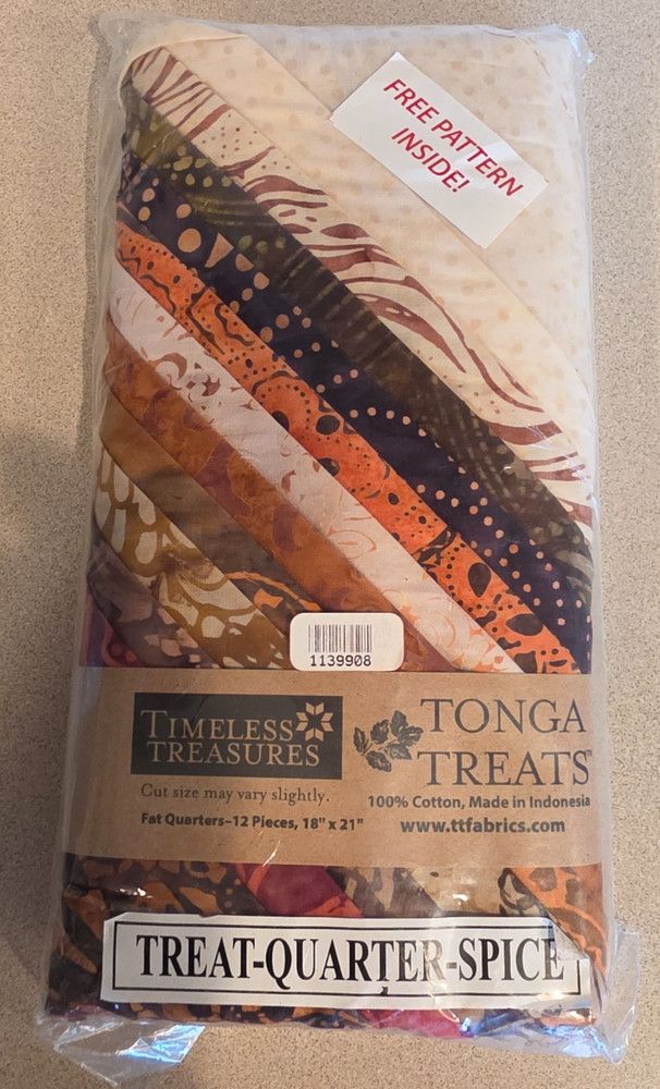 Timeless Treasures Tonga Treats Fat Quarters, Treat Quarter Spice Quilt Pattern