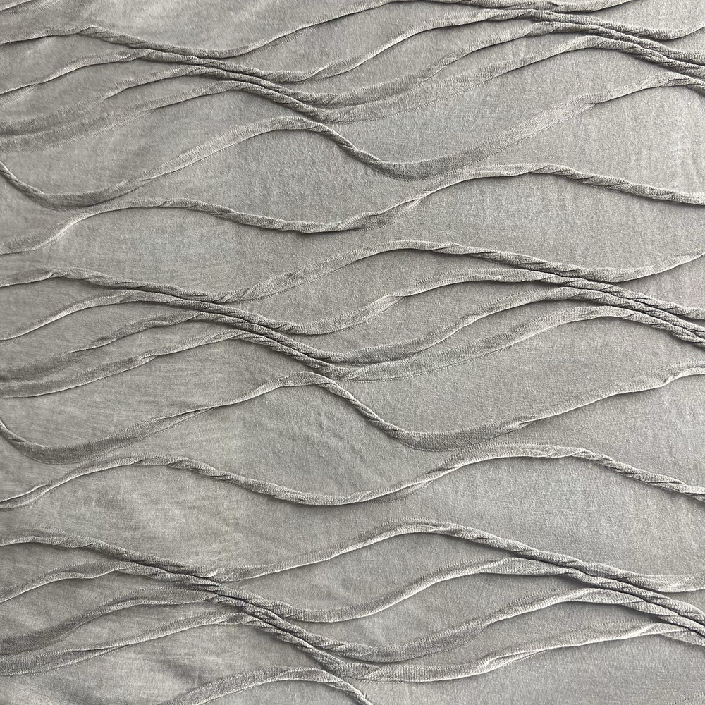 Three Dimensional Textured Pleated Unique Gray 60″W Fabric Lot of 5 Of Yards $15