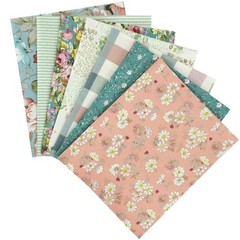7-Piece Floral Printed Quilting Fabric Bundle, 100 Cotton Fat Quarters, 22×22…