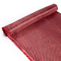 Carbon Fiber Cloth Roll 10ft x 12″ 2 x 2 Twill Weave 3k/220g Red High Strength