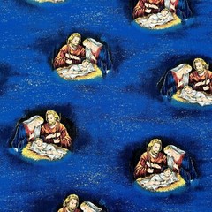 Christmas Nativity Holy Family Cotton Fabric Quilting Cranston VIP 3 1/2 Yards